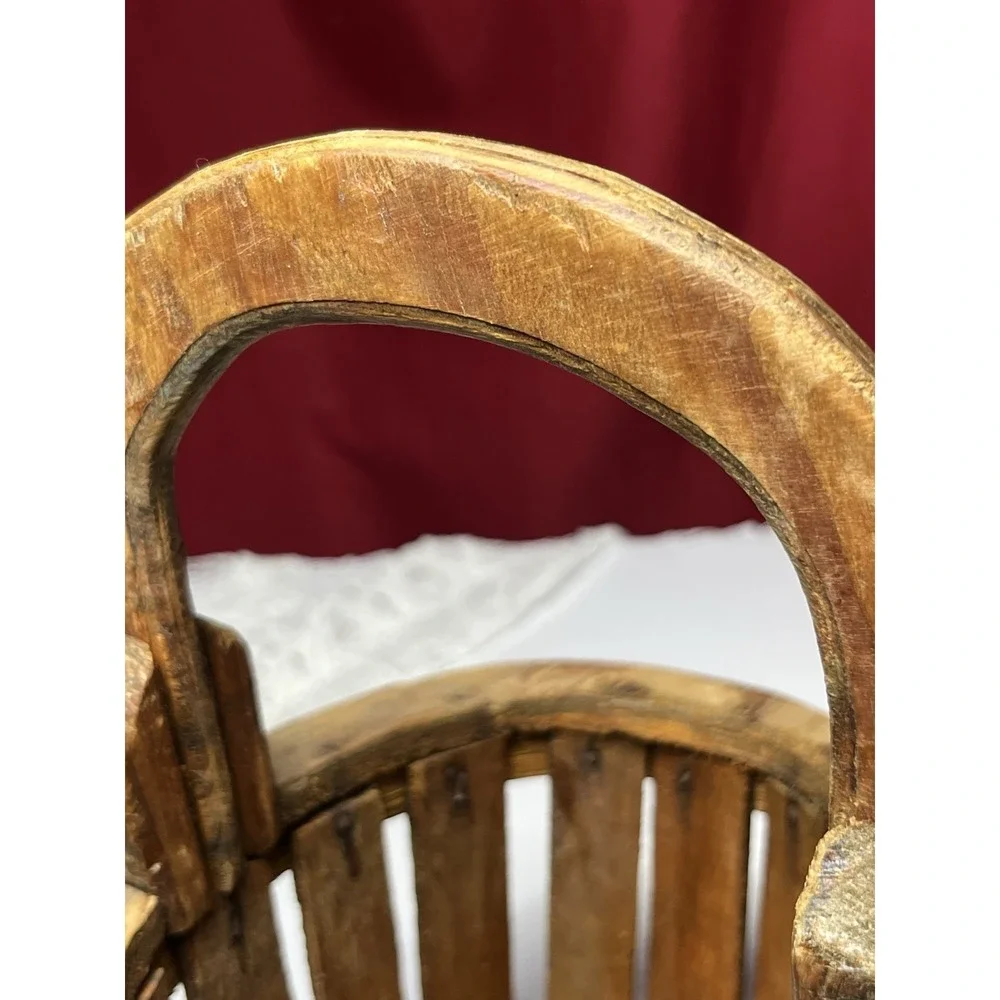 Vintage Wood Slate Orchard Basket Primitive Early 20Th Sea Gathering Harvest